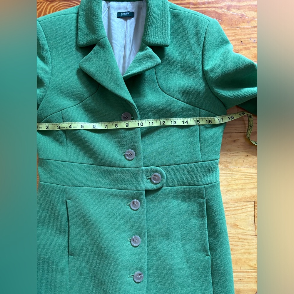 J Crew Kelly Green Day Coat Dressy Wool Blend Fitted Small - Picture 14 of 15
